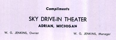 Sky Drive-In Theatre - From Adrian High School Yearbook (newer photo)